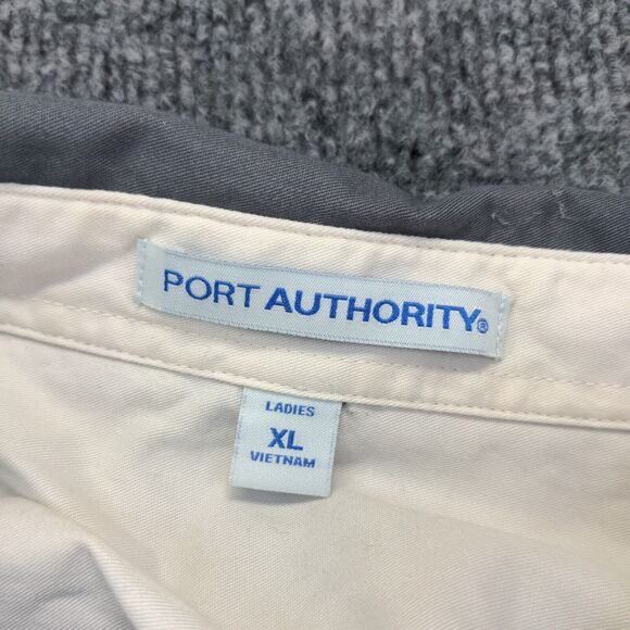 Port Authority Women's Button Front Shirt XL Gray Wood-Mizer Long Sleeve - Picture 10 of 13